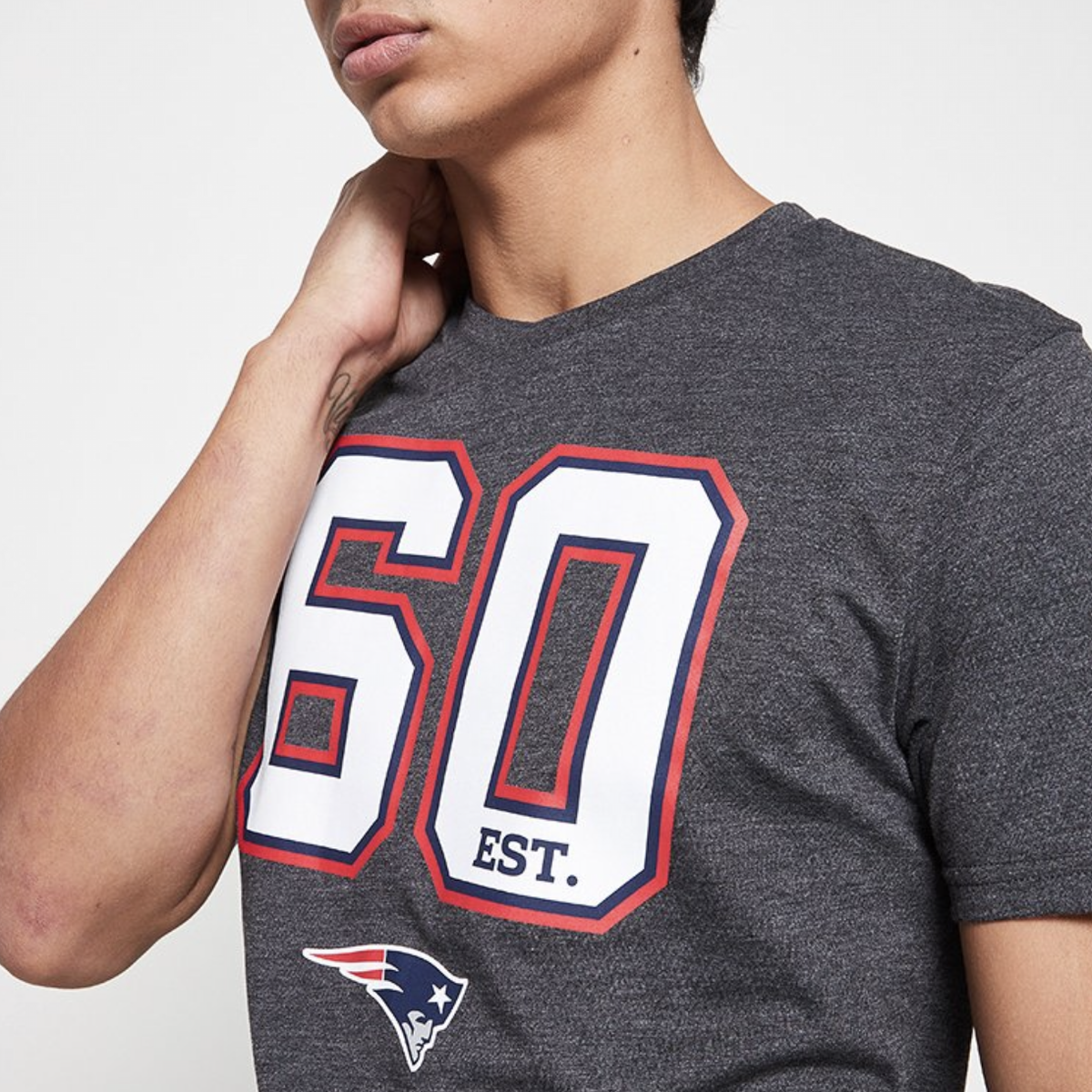 New Era Women's New England Patriots Color Block Grey T-Shirt