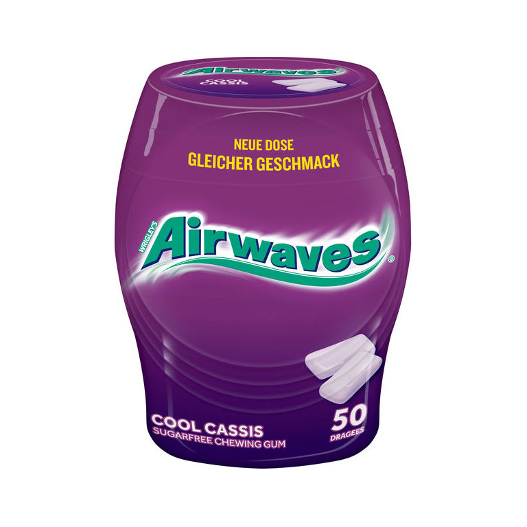 WRIGLEYS AIRWAVES COOL CASSIS CHEWING GUM 50 DRAGEES