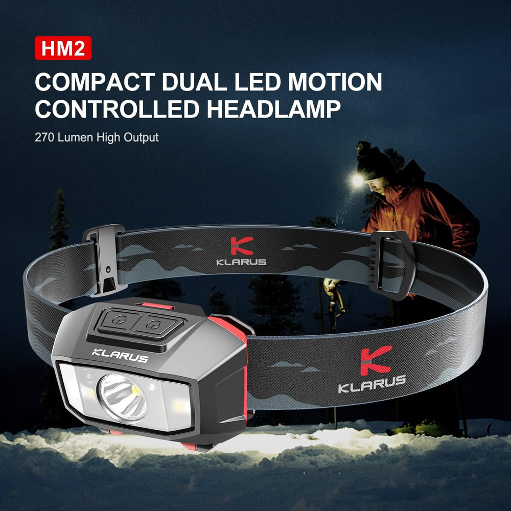 
                  
                    KLARUS HM2 270 Lumens COMPACT DUAL LED MOTION CONTROLLED HEADLAMP
                  
                