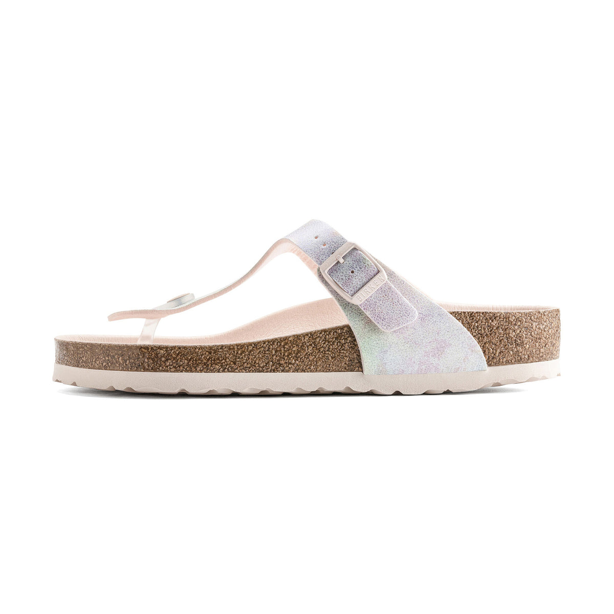 birkenstock spotted metallic silver