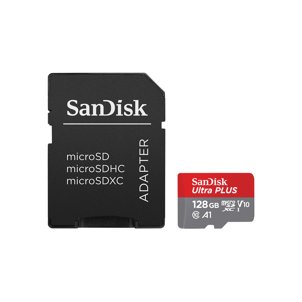 
                  
                    SANDISK ULTRA PLUS MICRO SDXC UHS-I CARD WITH ADAPTER 128GB
                  
                