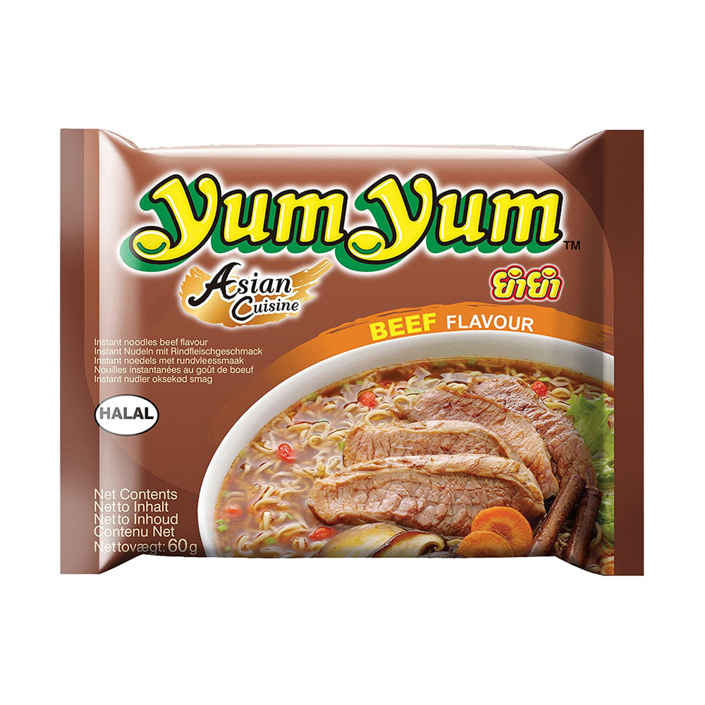 YUMYUM INSTANT NOODLES BEEF FLAVOUR 60G