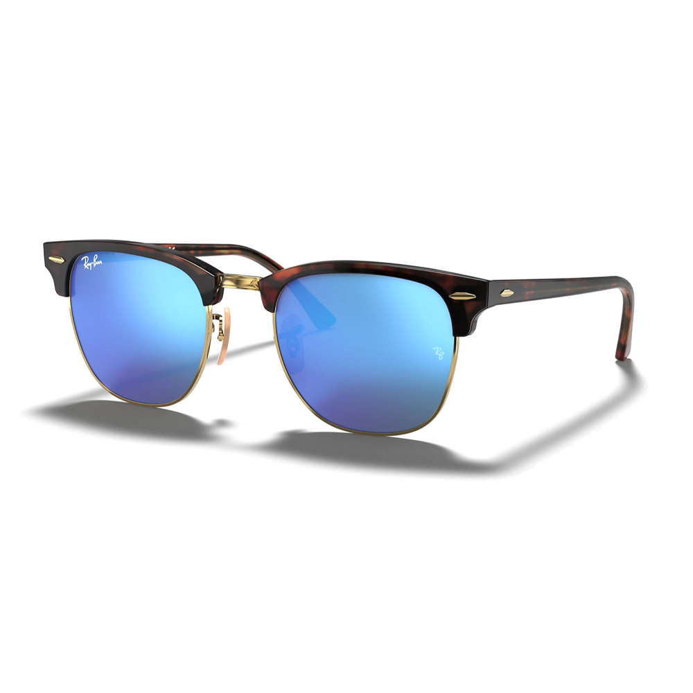 RAY BAN CLUBMASTER FLASH LENSES RB3016 BLUE TORTOISE MATTE