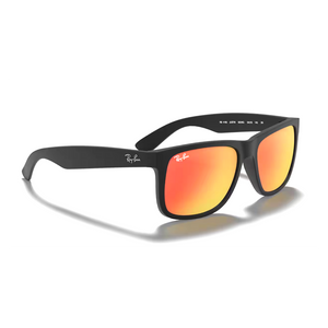 RAY BAN JUSTIN CLASSIC RB4165 BROWN MIRROR ORANGE RUBBER BLACK