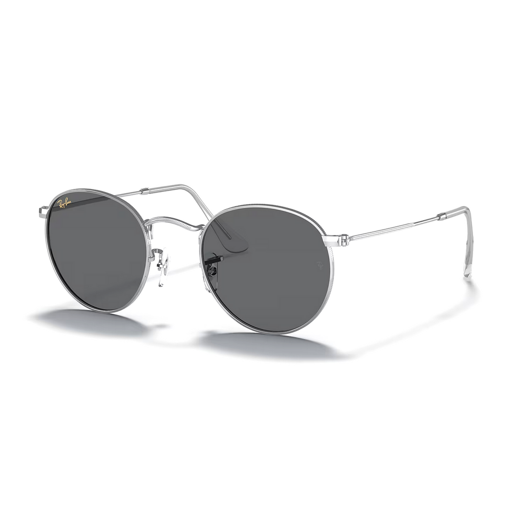RAY BAN RB3447 ROUNDED METAL LEGEND SILVER DARK GREY
