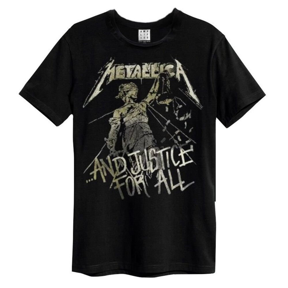 AMPLIFIED METALLICA AND JUSTICE FOR ALL MENS CREW T